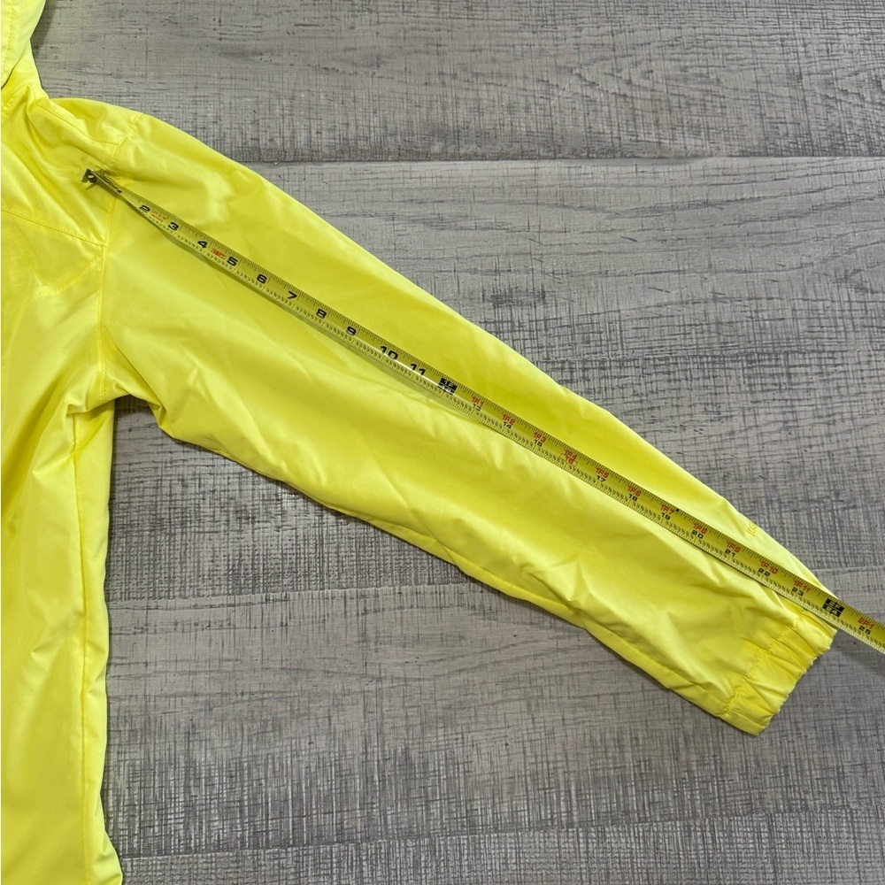 Eddie Bauer Bright Yellow WaterProof Hooded Rain Jacket Size Medium - Picture 8 of 14